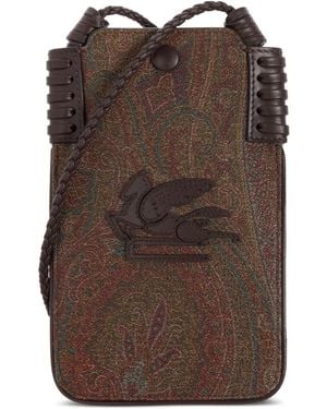 Etro Paisley-Pattern Phone Bag - Brown