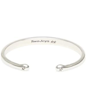 Twojeys Open Armband Met Gegraveerde Ster - Wit