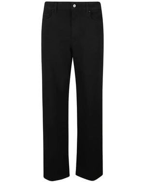 PAIGE Anessa Logo-Patch Wide-Leg Jeans - Black