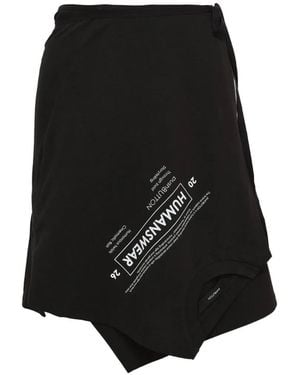 Pushbutton Tie-Waist Mini Skirt - Black