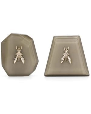 Patrizia Pepe Fly-Motif Clip-On Earrings - Grey