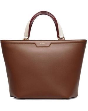 Bally Code Leather Tote Bag - Brown