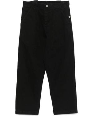Isabel Benenato Buttons-Engraved Jeans - Black