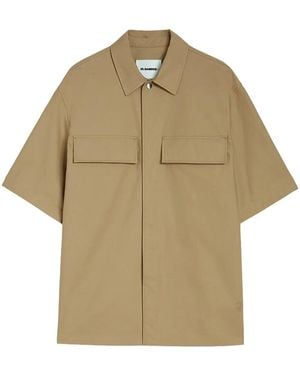 Jil Sander Cotton Shirt With Classic Collar - Natural