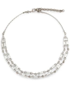 Alessandra Rich Crystal-Embellished Layered Necklace - White