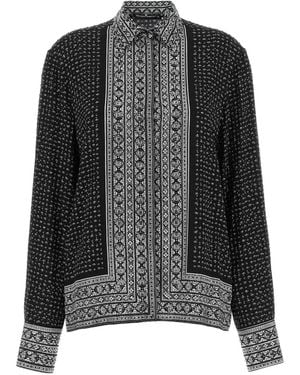Ermanno Scervino Crystal-embellished Bandana-print Shirt - Black