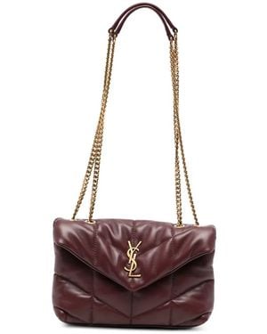 Saint Laurent Puffer Toy Mini Leather Shoulder Bag - Purple