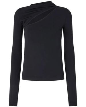 Pinko Long-Sleeved Asymmetrical Neckline Jumper - Blue