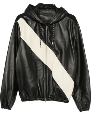 Wales Bonner Leather Hooded Jacket - Black