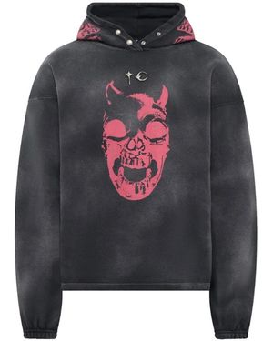 THUG CLUB Riding Skull Hoodie - Black