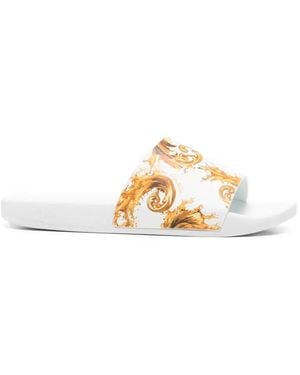 Versace Jeans Couture Printed Slides - Metallic