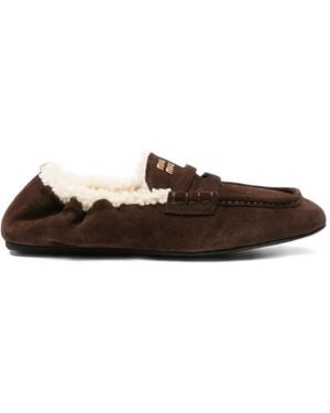 Miu Miu Mocasines Con Forro - Blanco