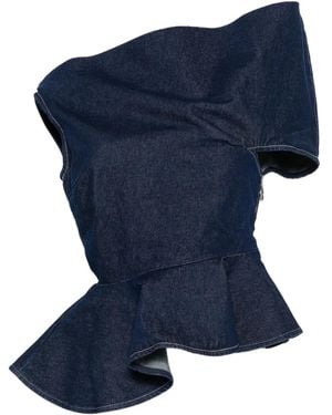Marques'Almeida Asymmetric Ruffled Top - Blue