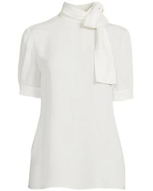 Valentino Garavani Bow-Detail Silk-Georgette Blouse - White