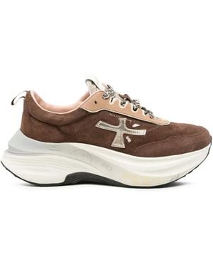 Premiata Sneakers Aus Wildleder Mit Leopardenprint - Weiß