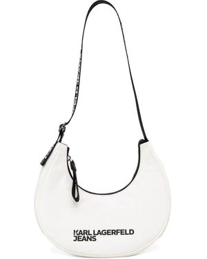 Karl Lagerfeld Half-Moon Shoulder Bag - White