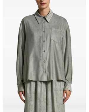 Peserico Corduroy Chest-Pocket Shirt - Grey