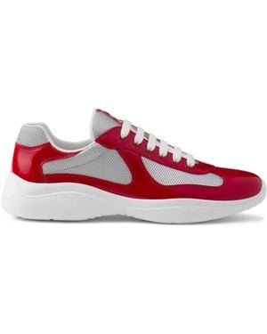 Prada America's Cup Patent-Leather Trainers - Red
