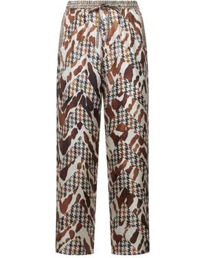 Pierre Louis Mascia Kordelzug-Hose mit Hahnentrittmuster - Weiß