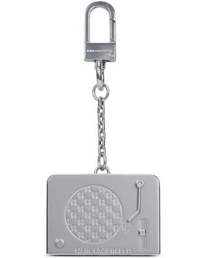 KARL LAGERFELD Ikon Record Keychain - White