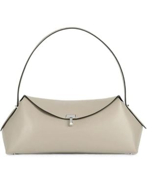 TOTEME T-Lock Leather Shoulder Bag - Natural