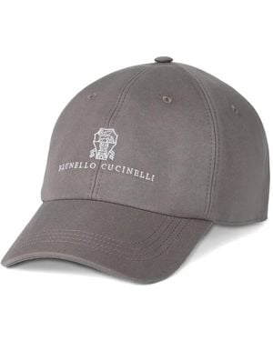 Brunello Cucinelli Honkbalpet Met Geborduurd Logo - Grijs