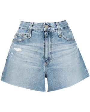 AG Jeans Alexis High-Rise Denim Shorts - Blue