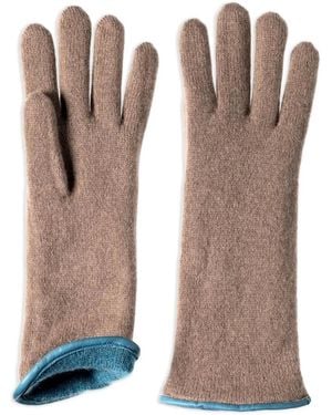 Restelli Leather-Trimmed Cashmere Gloves - Brown