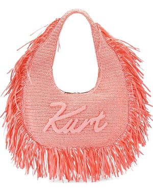 Kurt Geiger Large Kurt Hobo Fringe Tote Bag - Pink