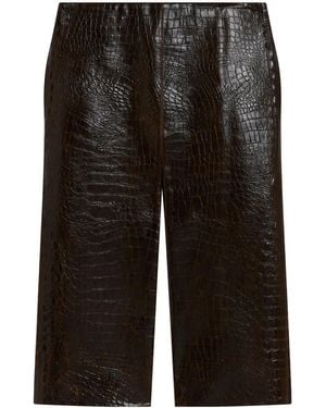 Stella McCartney Crocodile Embossed Midi Skirt - Black