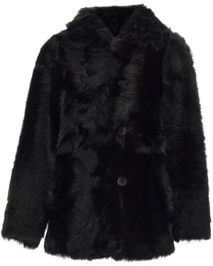 Hiso Reversible Shearling Coat - Black