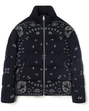 Alanui Bandana Jacquard Puffer Jacket - Black