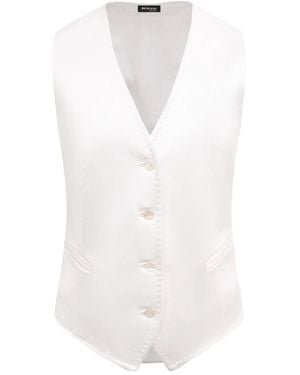 Kiton Linnen Gilet - Wit