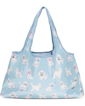 Fiorucci Poodle-Print Tote Bag - Blue