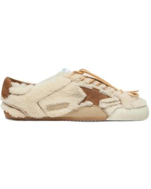 Golden Goose True-Star Shearling Sneakers - Natural