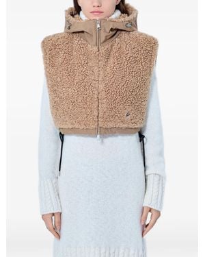 Moncler Sherpa-Textured Hooded Jacket - Blue