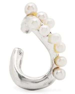 Beatriz Palacios Small Wave Ear Cuff - White