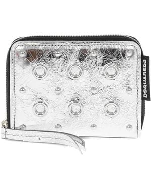 DSquared² Portemonnaie Mit Craquelé-Effekt - Grau