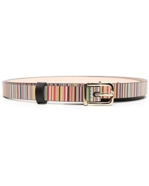 Paul Smith Gestreifter Gürtel - Weiß