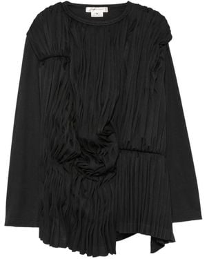 Comme des Garçons Pleated Draped Blouse - Black