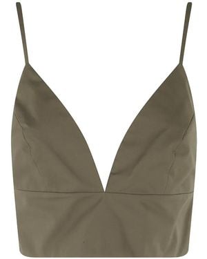FEDERICA TOSI V-Neck Cropped Top - Natural