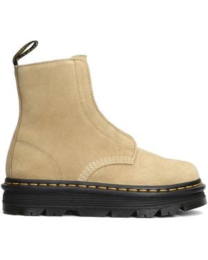 Dr. Martens Suède Veterloze Slip-On Laarzen - Naturel