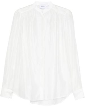 MARSĒM Blouse Met Ronde Opstaande Kraag - Wit