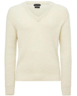 Tom Ford V-Neck Long-Sleeve Jumper - White