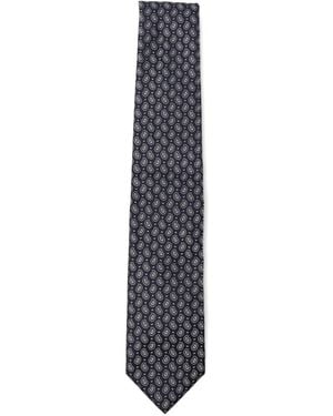 Brioni Printed Silk Tie - Blue