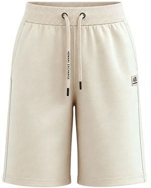 ARMANI EXCHANGE Logo-Detail Track Shorts - Natural