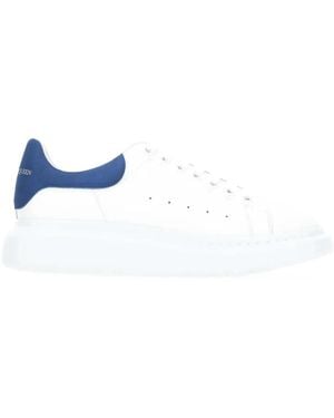 McQueen Oversize Sneakers With Avio Blue Suede Spoiler - White