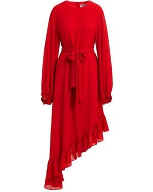 Essentiel Antwerp Ruffled Asymmetric Dress - Red