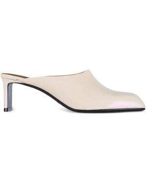 KHAITE Leather Heeled Mules - White