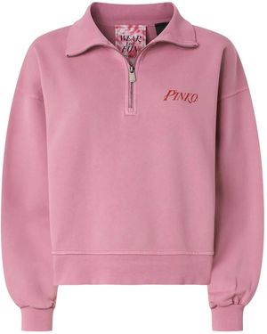 Pinko Hal-Zip Collared Sweatshirt - Pink